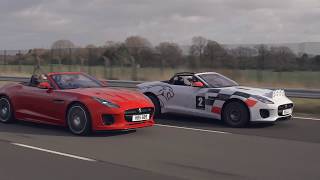 Jaguar F-Type Chequered flag and F-Type Rally car in Kenilworth