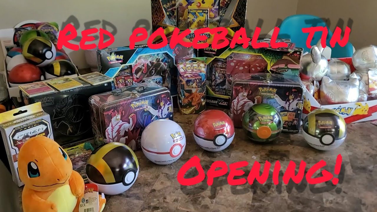 Red pokeball tin opening!! Lets see whats inside! 