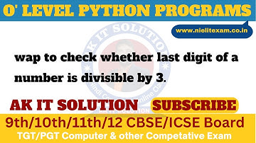 Python Last Digit Number Checking || Last Digit of Number is Divisible or Not in Python | Last Digit
