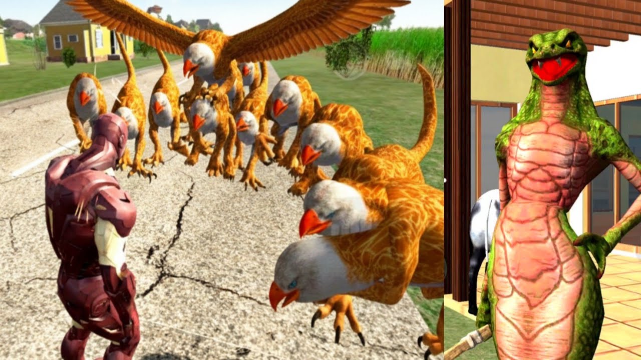 Iron man vs Eagle monster 😨| Franklin vs Snake monster | indian bike driving 3d funny gameplay😂