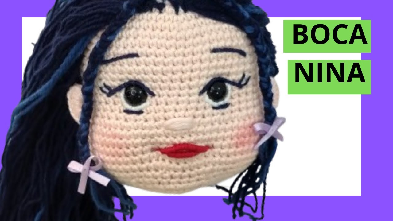 👄COMO BORDAR BOCA  DA SUA BONECA AMIGURUMI😀 (BONECA NINA aula 03)