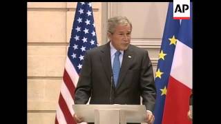 President Bush mourned NBC correspondent Tim Russert at a news conference Saturday with France's pre