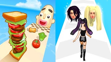 Sandwich Runner VS Build A Queen - All Levels SpeedRun Gameplay Android iOS Ep1 #sandwichrunner