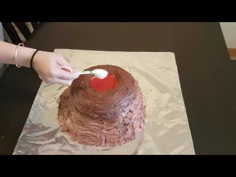 Our EDIBLE erupting Volcano Cake