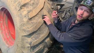 Repair a sliced tractor tire in 5 minutes!