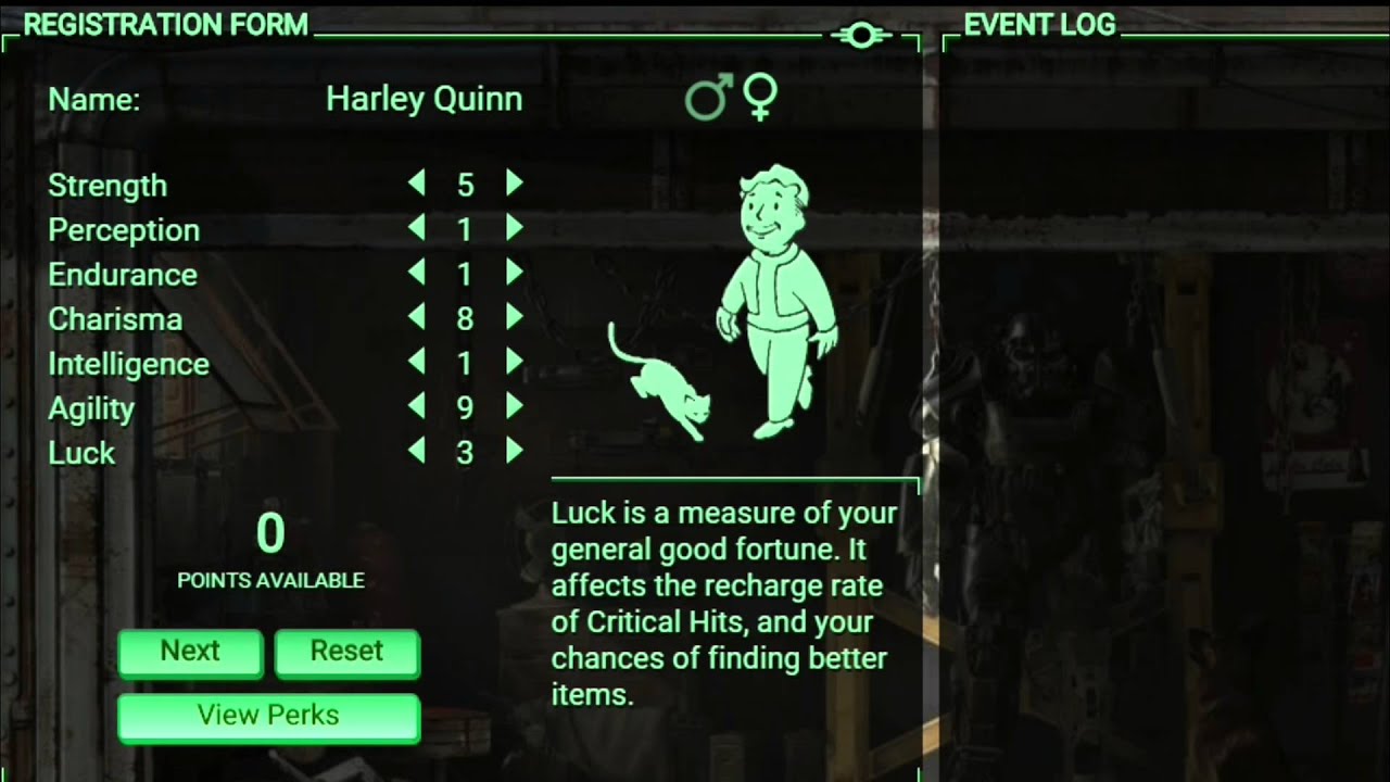 Fallout 4 Harley Quinn Character Creation Cosplay Idea Melee Bats w/ Joker Husband.