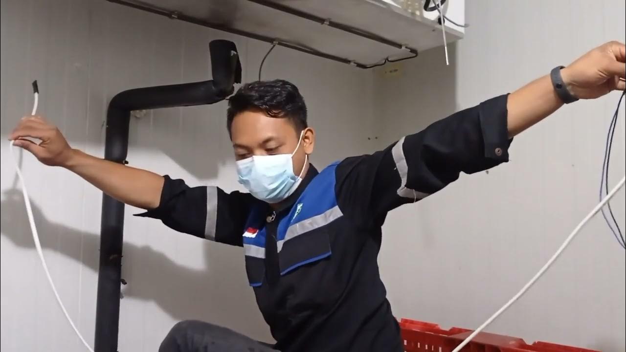 Pemasangan Heatter drainase pipa air Evaporator Freezer room 20°c
