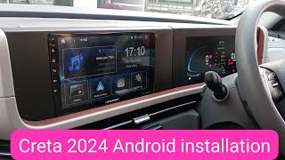 creta 2024 Android installation with360camera | steering control button |stereo console opening info