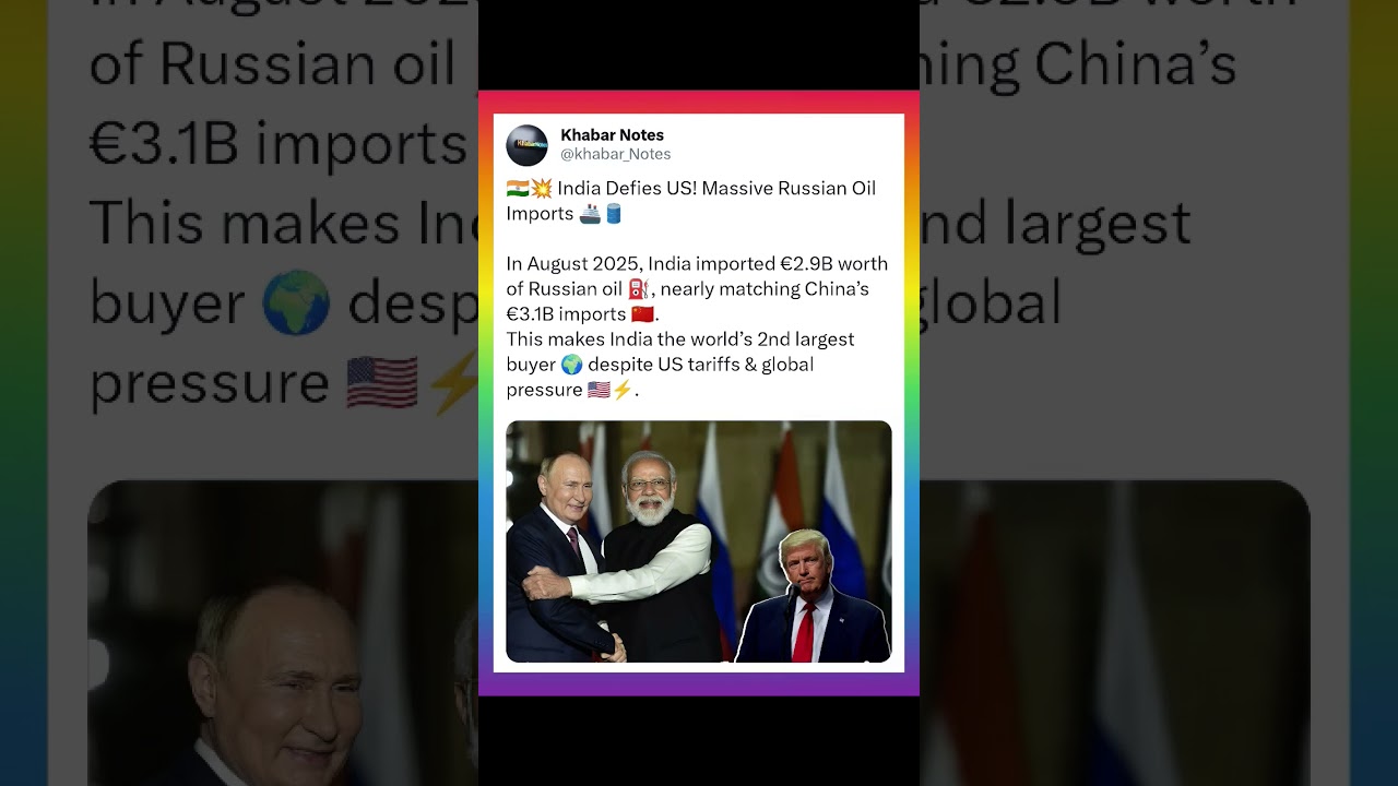 India Defies US | €2.9B Russian Oil Imports Make India 2nd Largest Buyer