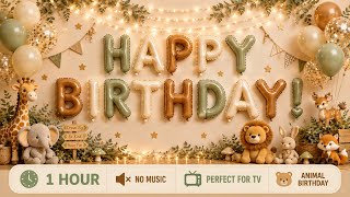 Animal Birthday TV Background 🦒🐘 | 1 Hour | No Music screenshot 5