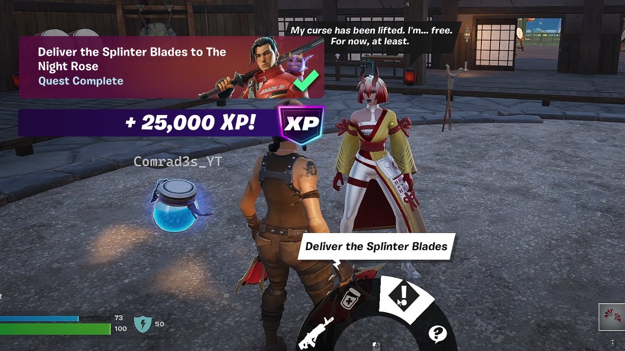 How to Deliver the Splinter Blades to The Night Rose Fortnite - YouTube