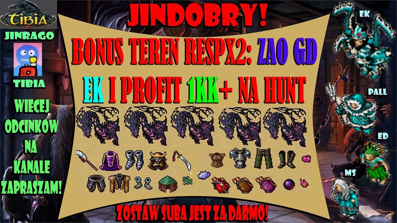 Tibia -EK vs Ghastly Dragon Resp x2 Zao