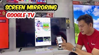 Screen Mirroring Layar HP ke TV Polytron PLD 43RG9059 Google TV