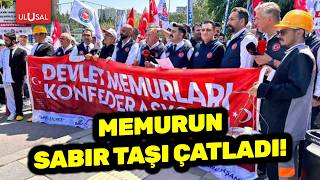 Memurun sabır taşı çatladı! Devlet Memurları Konfederasyonu, bakanlık önünde eylem yaptı