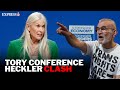 Moment Tory conference heckler is BRUTALLY shut down over trans row – 'STAND UP!'
