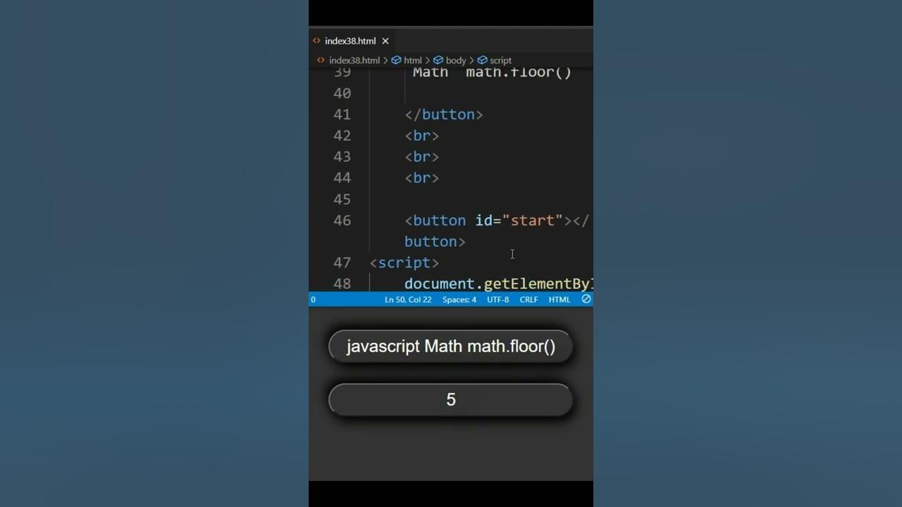 JavaScript Math Math floor #shorts #html - YouTube