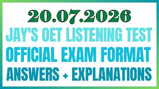 OET LISTENING TEST 20.07.2026 #oet #oetexam #oetnursing #oetlisteningtest
