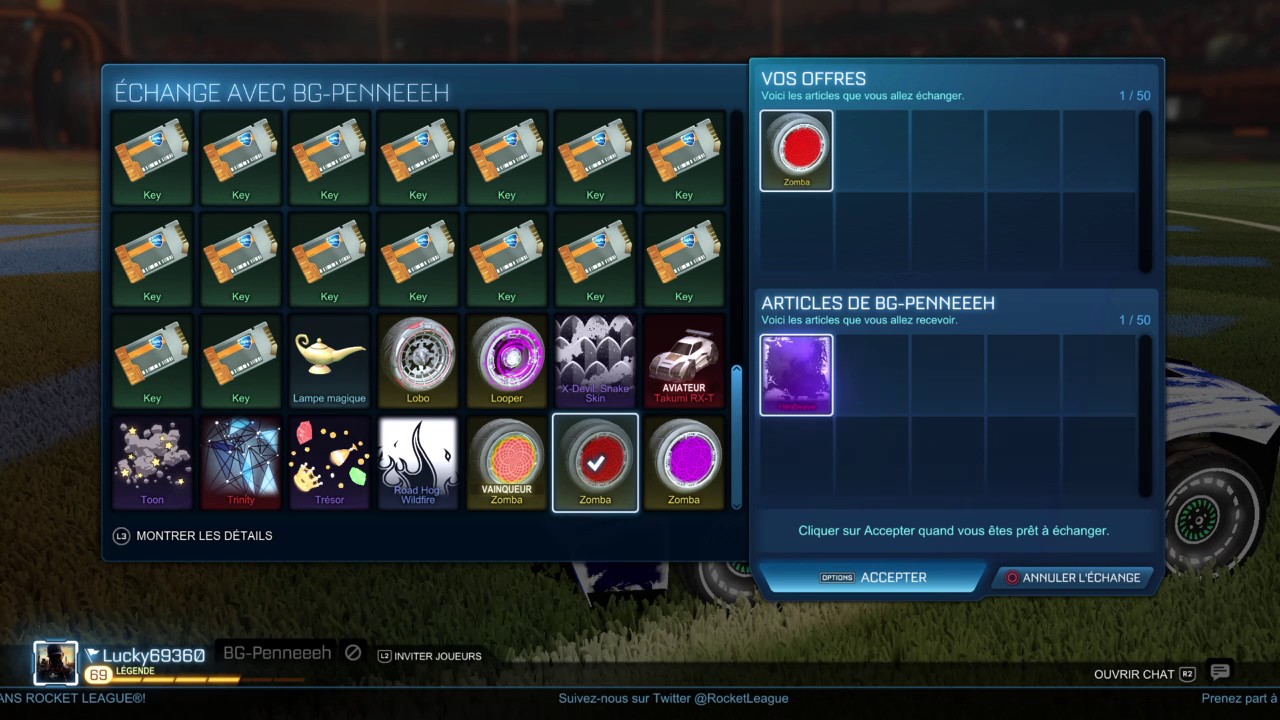 Rocket League: TRADE HEATWAVE AND SPIRALIS WHITE TITANIUM