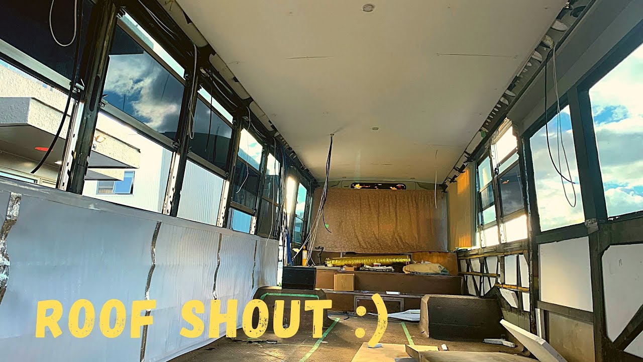House Bus Conversion. Ep 6 ceiling and walls - YouTube