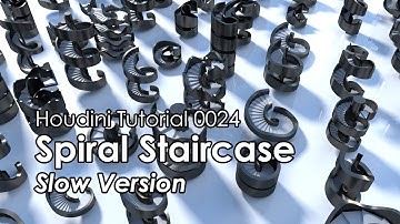 [Houdini Tutorial] 0024 Spiral Staircase (Slow version)