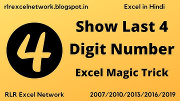 423* How to Show Last 4 Digit Number from any Mobile Number in Excel {Hindi}