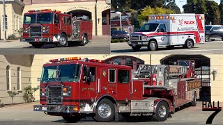 Hayward Fire Department - Engine 1, Truck 1, & Falck EMS Responding