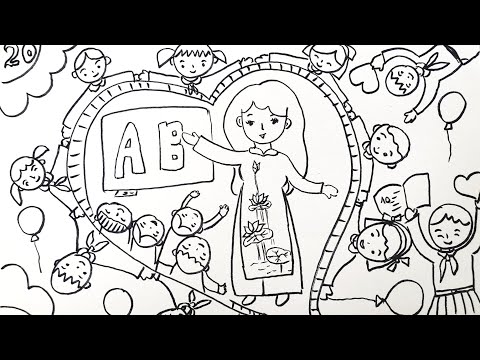 Video Vẽ Tranh Thầy Cô Và Mái Trường| Vẽ Tranh Ngày Nhà Giáo... - youtube
