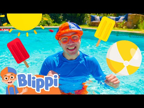 Blippi's Pool Day Fun | Learn English With Blippi | Blippi Hindi