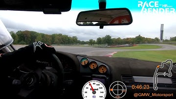 GMW M3 Mid-Ohio hot lap - 1:36.81 + racerender data overlay