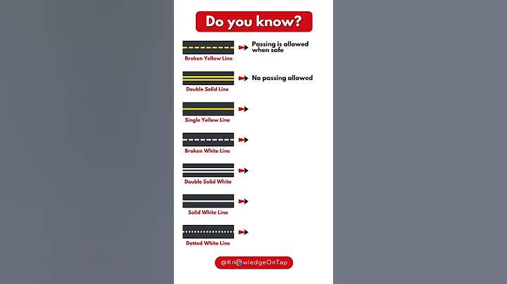 Yellow and White Road Marking Lines Meaning #roadmarkings #driving
