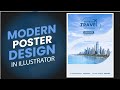Modern Travel Poster Design in Adobe Illustrator ✈️