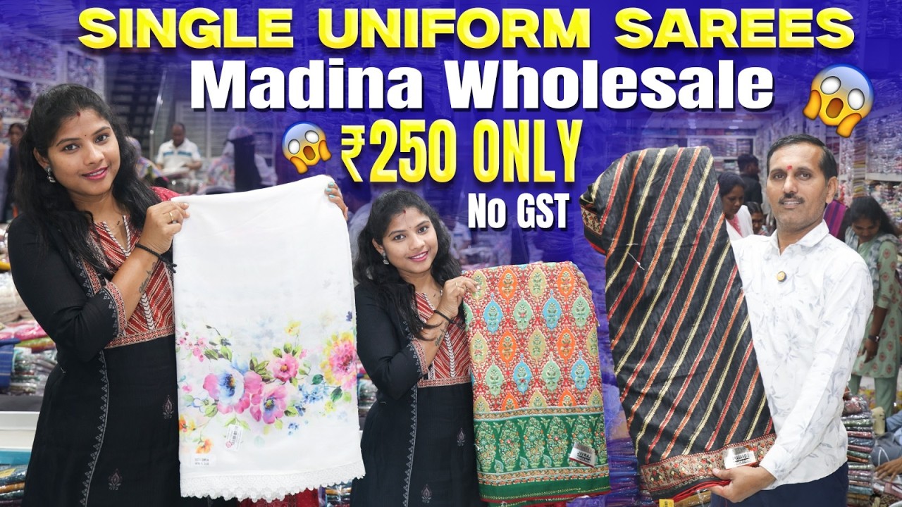 Madina Wholesale Sarees SINGLE UNIFORM SAREES ONLY | Madina Wholesale | No GST | Budget Collection