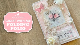 Decorating A Pink Damask Folio | Junk Journal Insert | Page Ideas | My Porch Prints