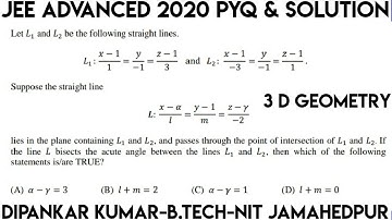 3D Geometry Jee Advanced PYQ & Solution| IIT JEE Advanced Question 3D Geometry|3D Geometry Jee PYQ.