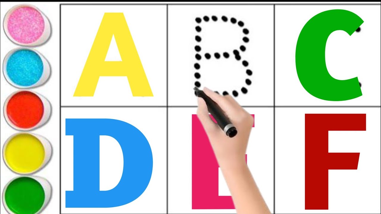 Abcd a to z alphabets, a for apple 🍎 aa se aam,nursery rhymes, English ...