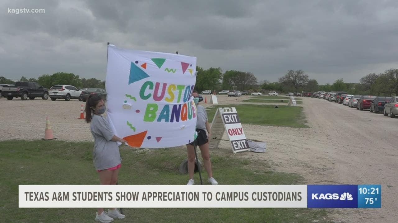 Texas A&M students say 'Thank you' to University custodial staff