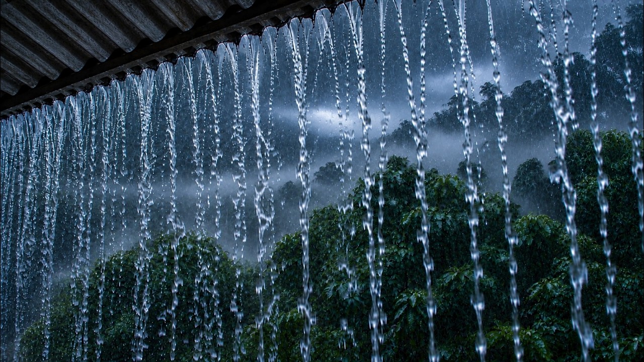 Sleep Instantly! Extreme Heavy Rain Pouring from a Corrugated Roof 🌧️ Deep Sleep All Night (No Ads)