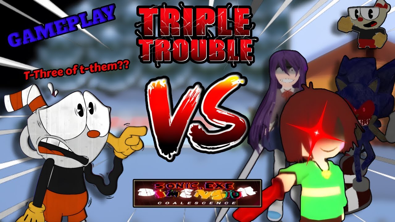 CUPHEAD VS TRIPLE TROUBLE - Cuphead Gameplay | Roblox Dimensional Coalescence