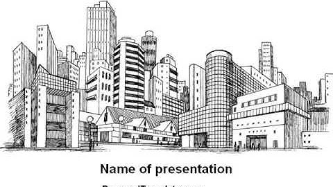 City Architecture Sketch PowerPoint Template by PoweredTemplate.com