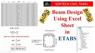 Beam design using Excel Sheet in ETABS in tamil