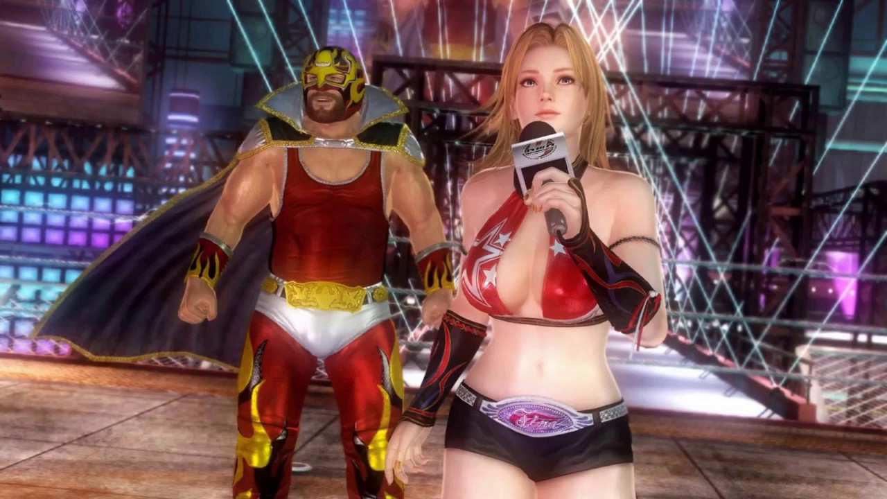 Dead Or Alive 5 Last Round Bass And Tina Armstrong Wrestling Action 