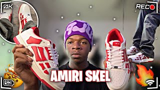 Aj1S? Amiri Skel Low Top Sneaker Whitered Review On Foot Vlogmas Day 1