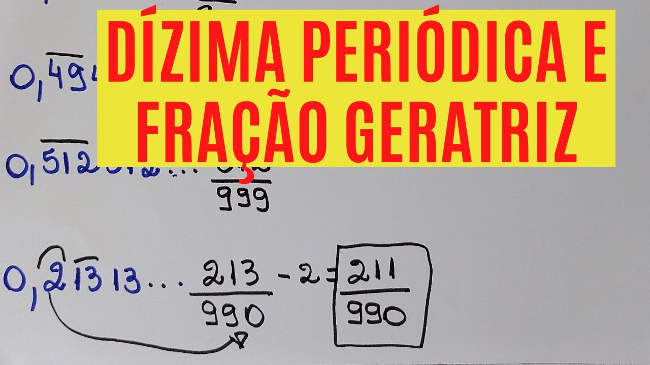 Dízima Periódica e Fração Geratriz #dizima #maths #foryoupage #aprenda