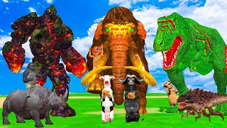 15 Giant Mammoth Elephant Cow Vs Giant Ghidorah Dragon | 5 Giant Tiger Cub Saved By Woolly Mammoth