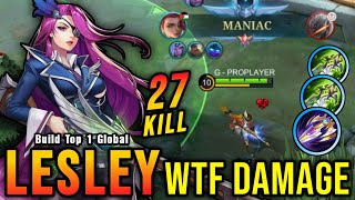 27 Kills + MANIAC!! Lesley Best Build 2024 (WTF DAMAGE)  Build Top 1 Global Lesley ~ MLBB