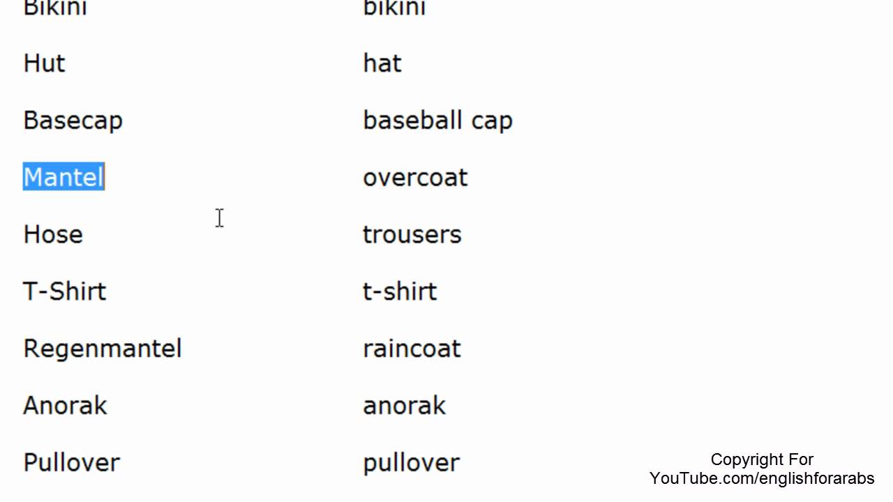 German for beginners - clothes vocabulary part 5 - YouTube