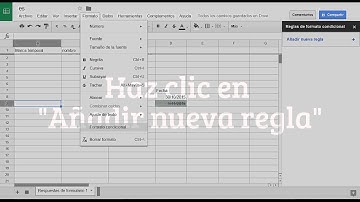 Formato condicional en hojas de cálculo de Google Drive  online spanish tutorial