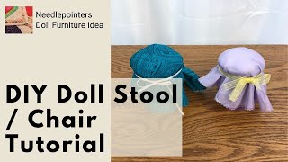 How to make an American Girl doll chair (stool). This simple doll stool is the great furniture addition to a doll house. It is the perfect 