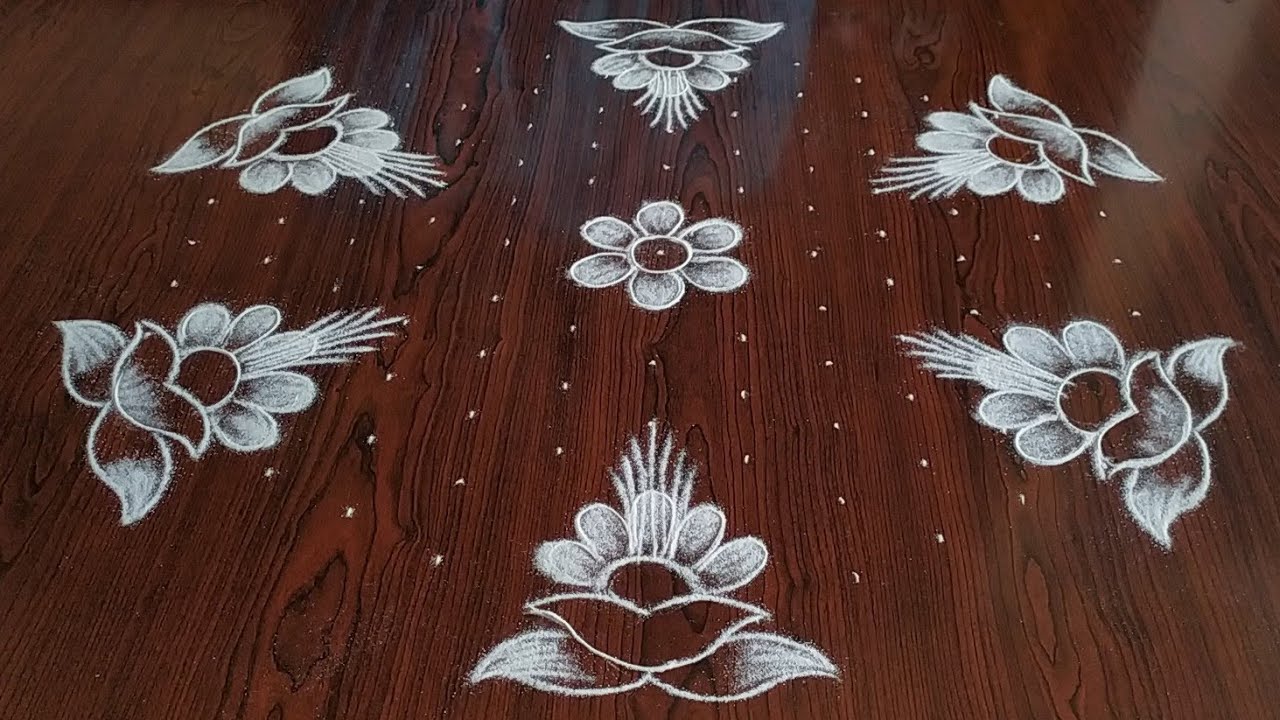 Sankarthi chukkala muggulu simple birds Rangoli (13×7) dot's..