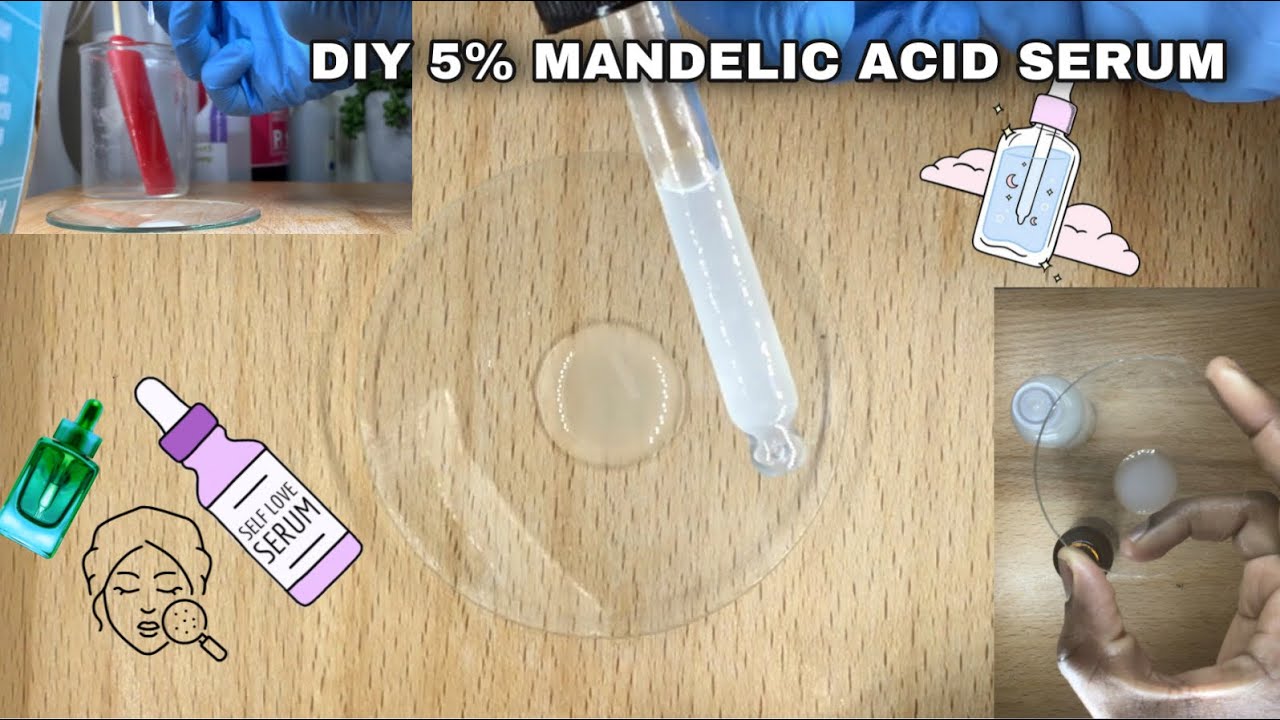 HOW TO MAKE 5 MANDELIC ACID FACE SERUM GENTLE CHEMICAL EXFOLIANT